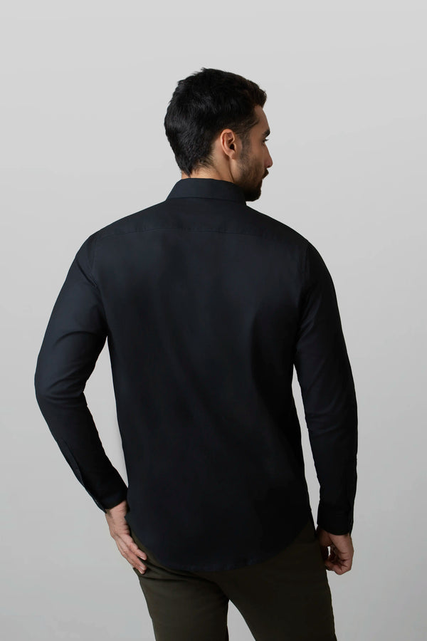 CAMISA MANGA LARGA COLOR NEGRO