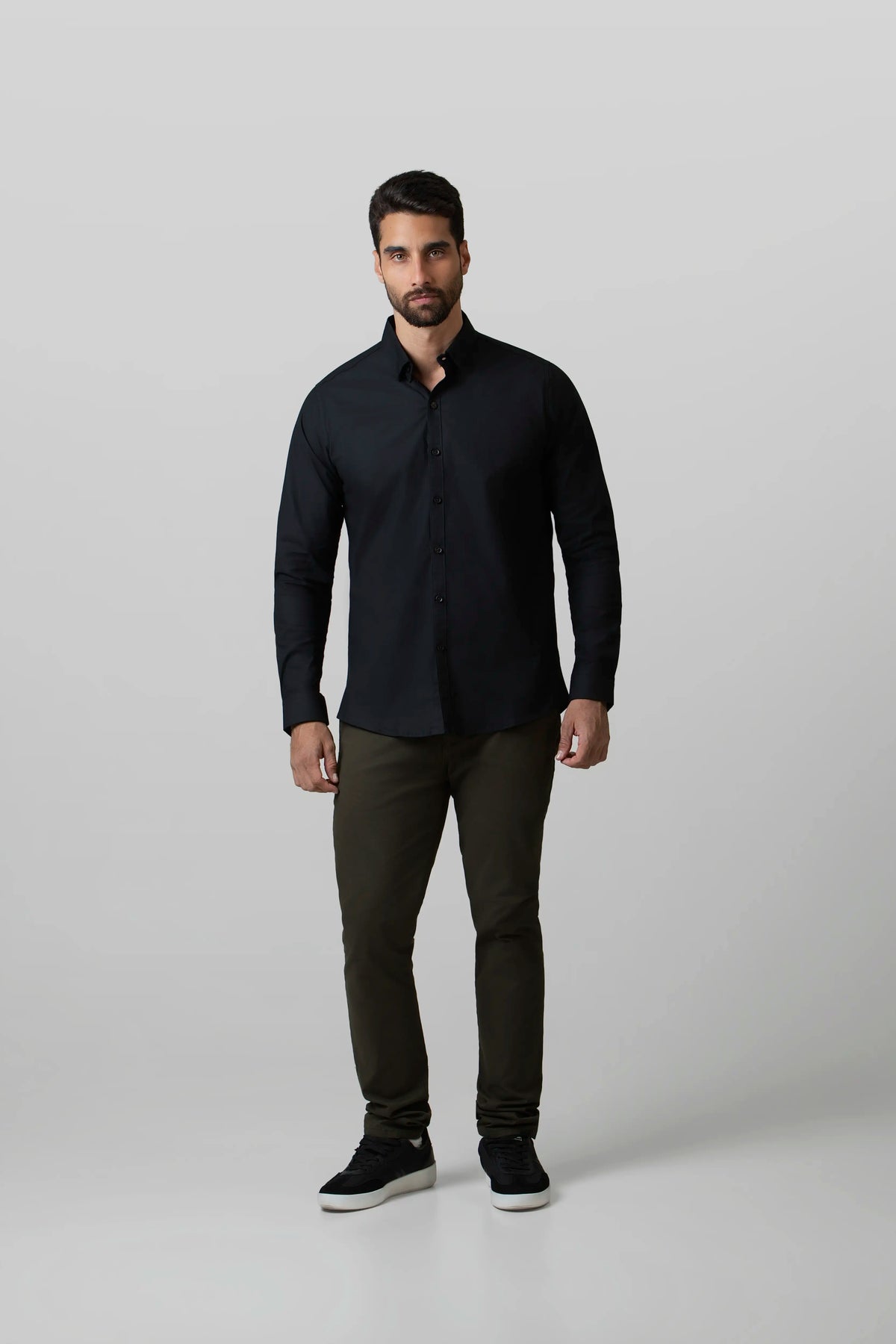 CAMISA MANGA LARGA COLOR NEGRO