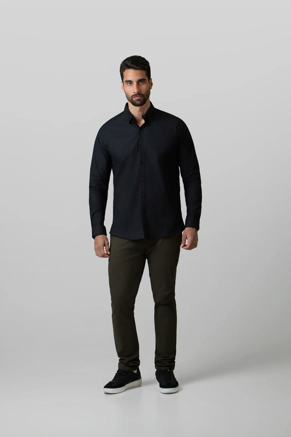 CAMISA MANGA LARGA COLOR NEGRO