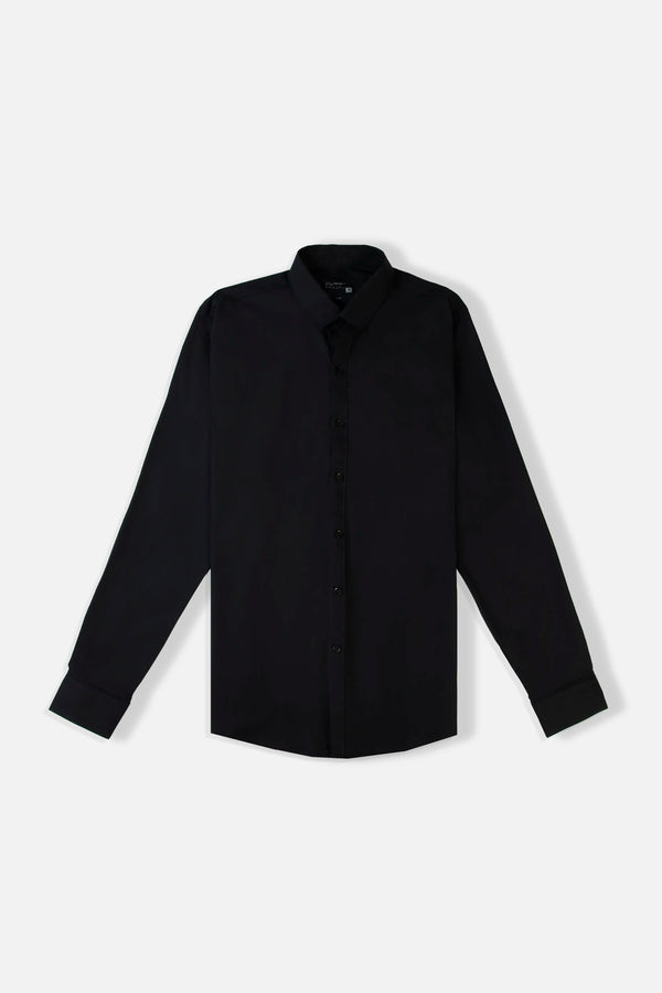 CAMISA MANGA LARGA COLOR NEGRO