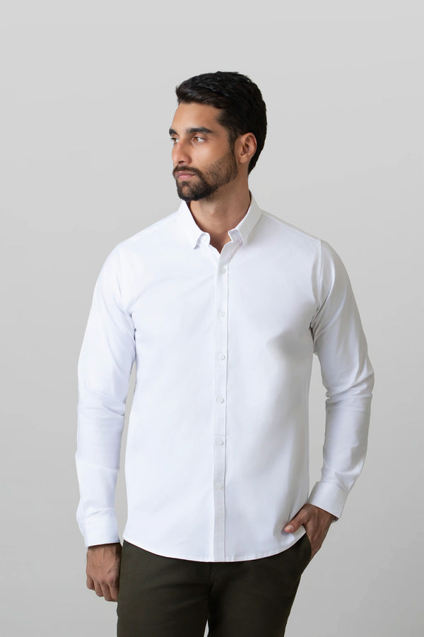 CAMISA MANGA LARGA COLOR BLANCO