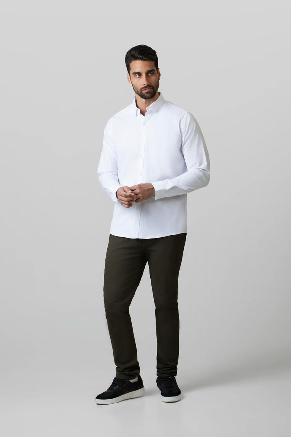 CAMISA MANGA LARGA COLOR BLANCO
