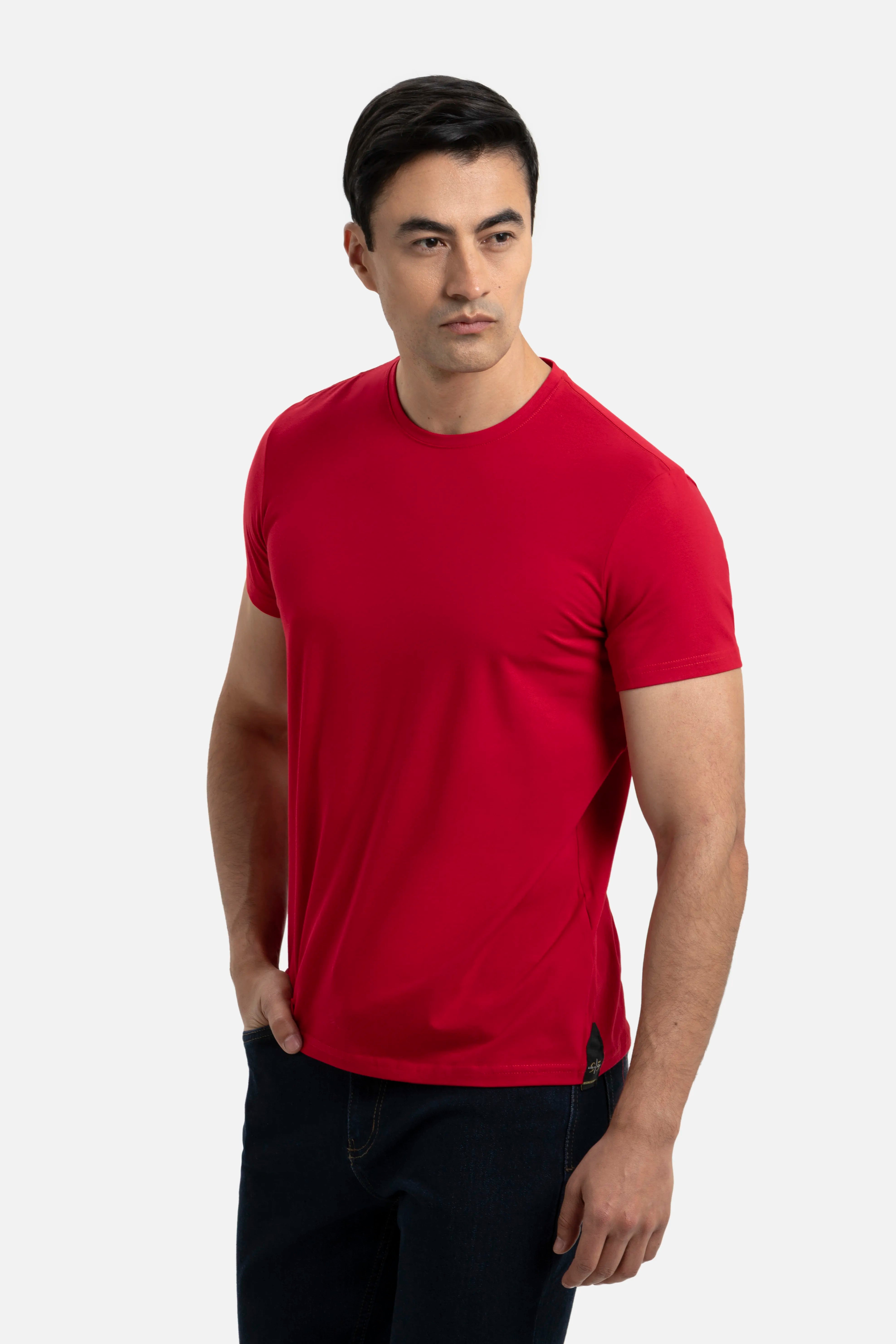 CAMISETA MANGA CORTA COLOR ROJO