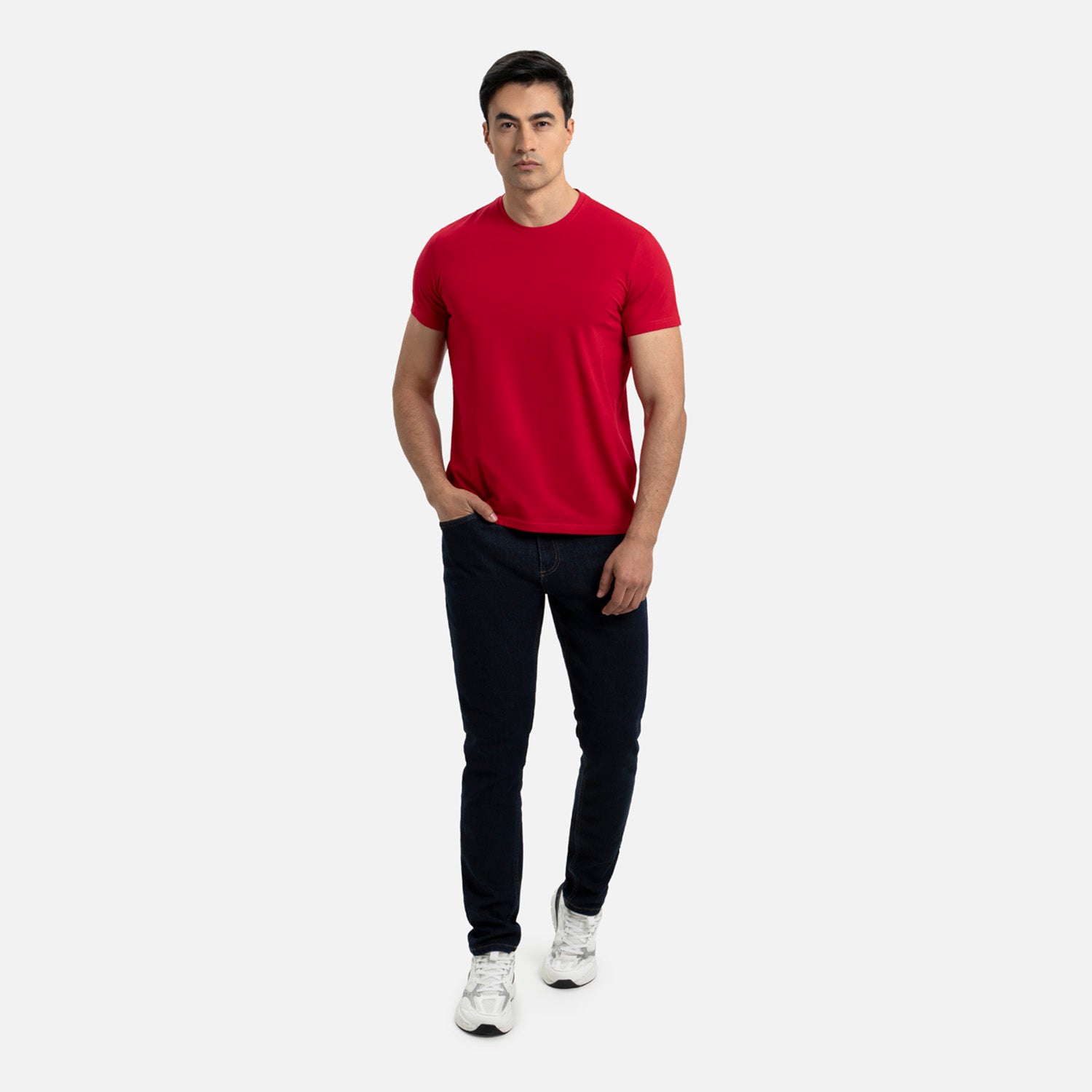 CAMISETA SLIM MANGA CORTA COLOR ROJO