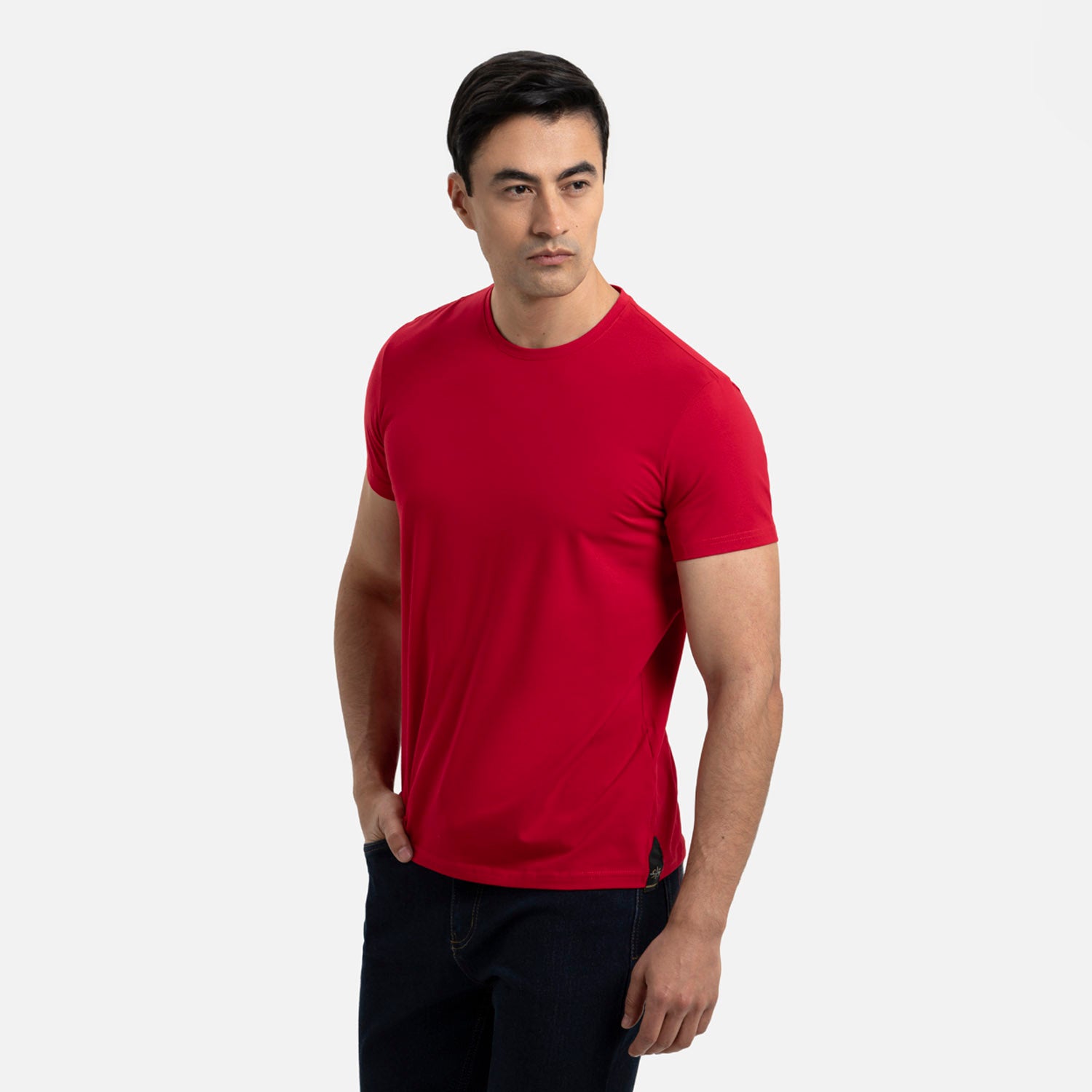 CAMISETA SLIM MANGA CORTA COLOR ROJO
