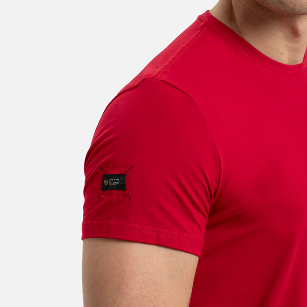 CAMISETA SLIM MANGA CORTA COLOR ROJO