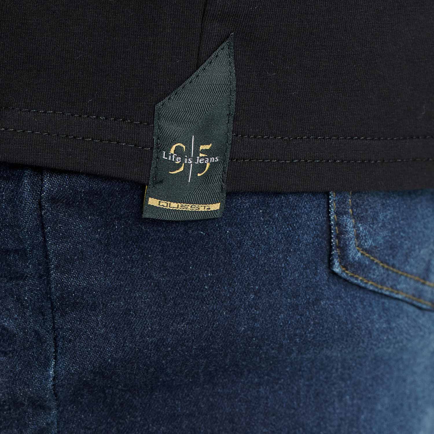 CAMISETA SLIM MANGA CORTA COLOR AZUL OSCURO