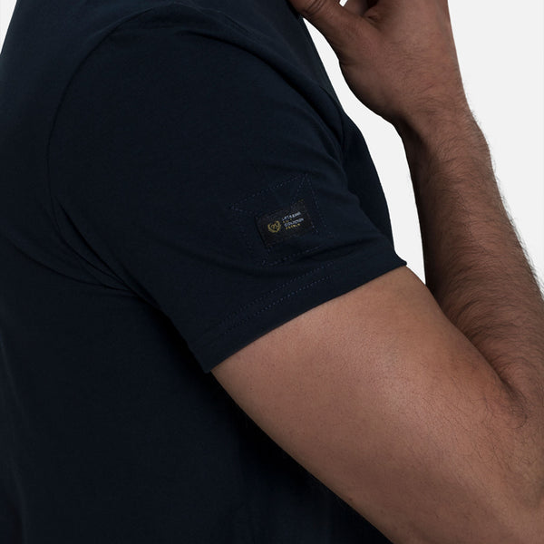 CAMISETA SLIM MANGA CORTA COLOR AZUL OSCURO
