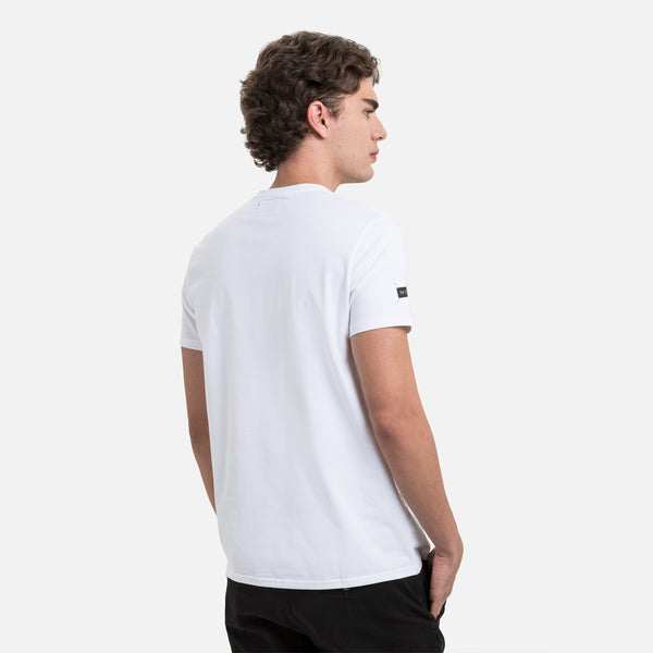 CAMISETA SLIM MANGA CORTA COLOR BLANCO OPTICO