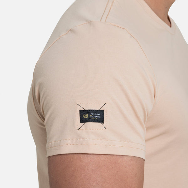 CAMISETA MANGA CORTA COLOR BEIGE MEDIO