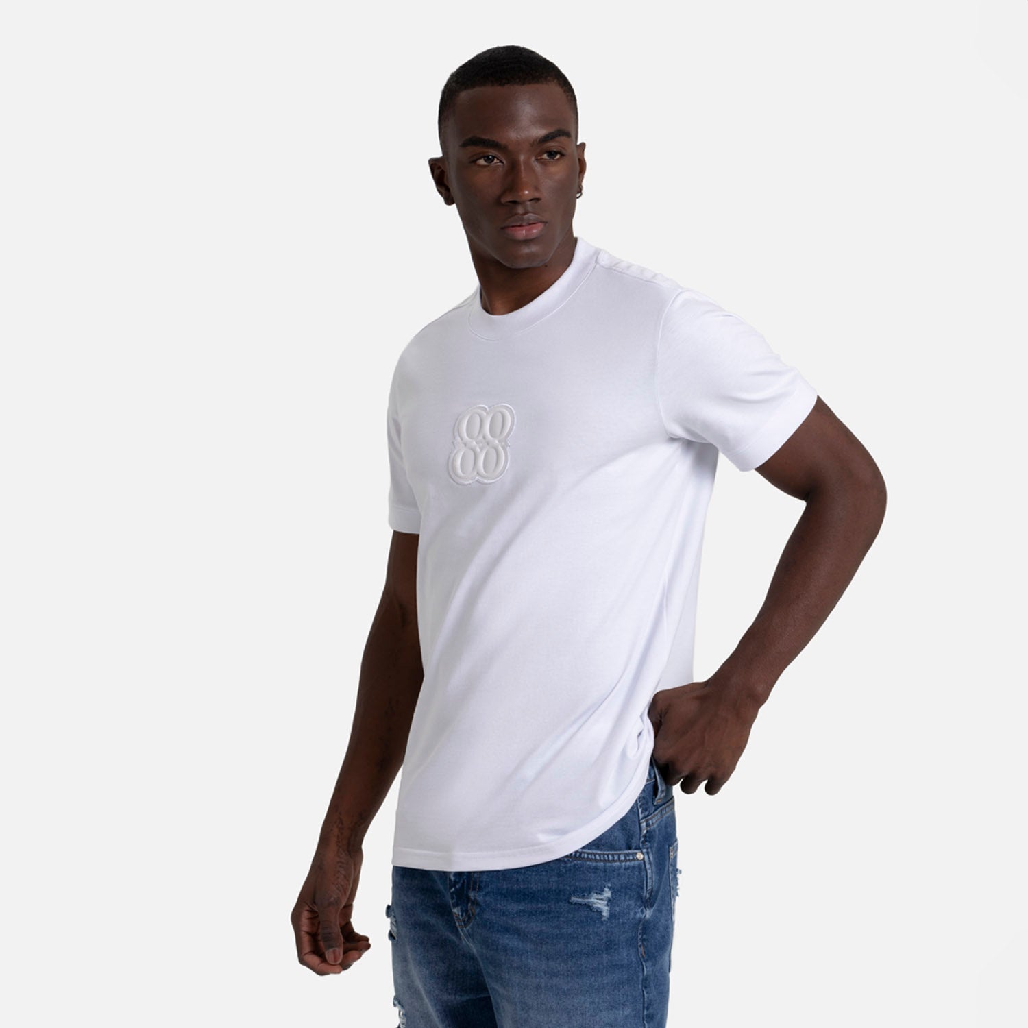 CAMISETA MANGA CORTA COLOR BLANCO OPTICO