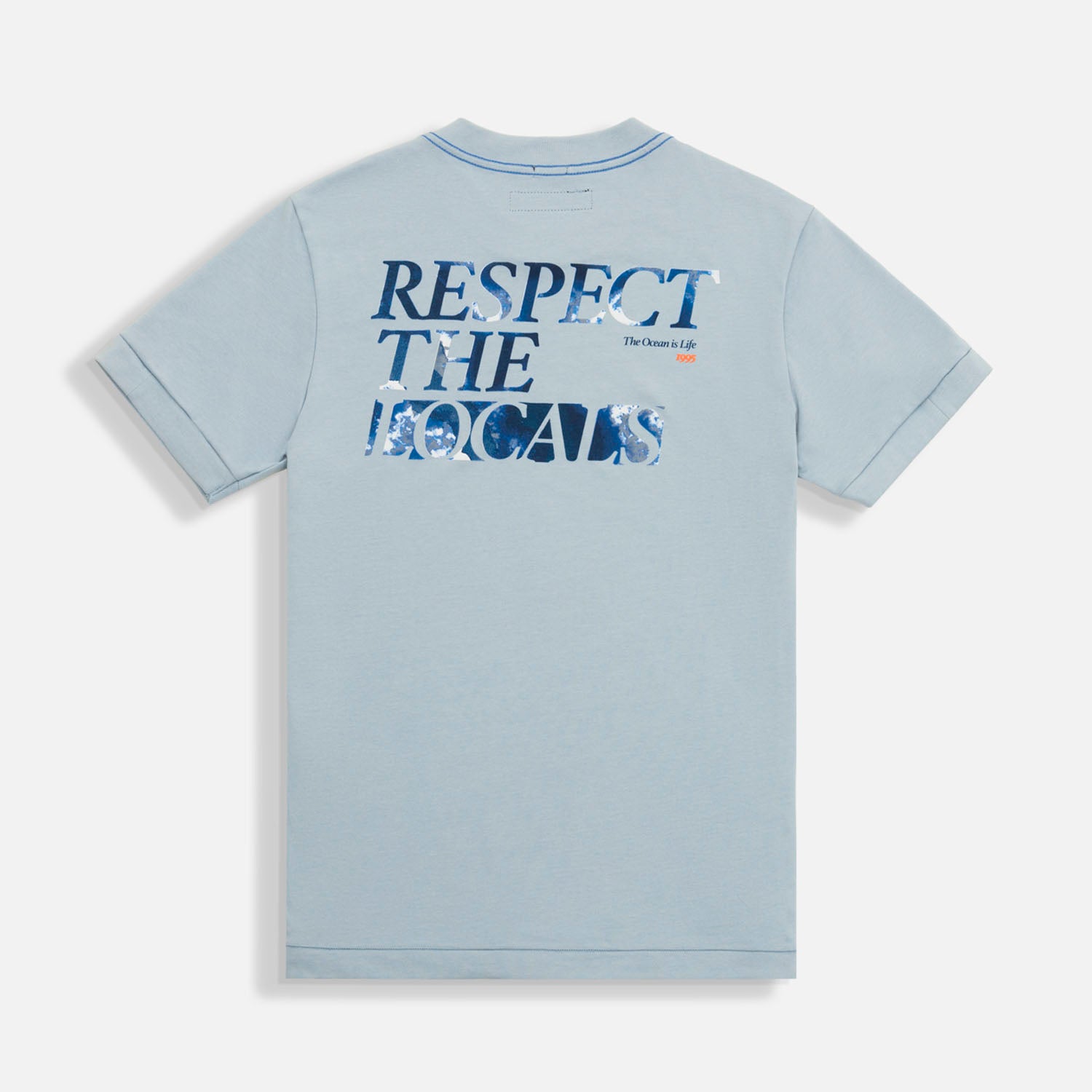 CAMISETA MANGA CORTA COLOR AZUL NIEBLA