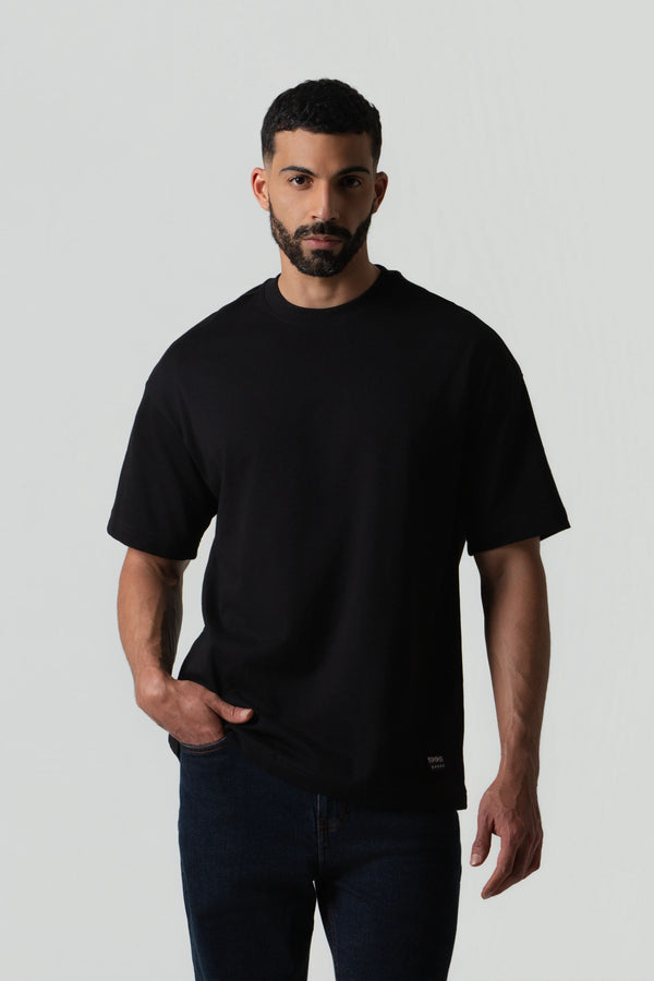 CAMISETA MANGA CORTA COLOR NEGRO