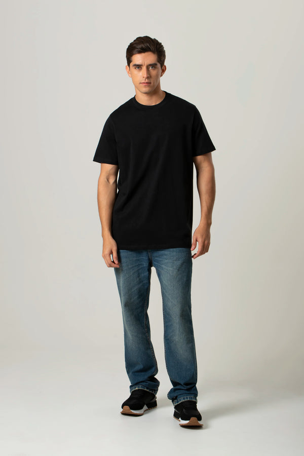 CAMISETA MANGA CORTA COLOR NEGRO