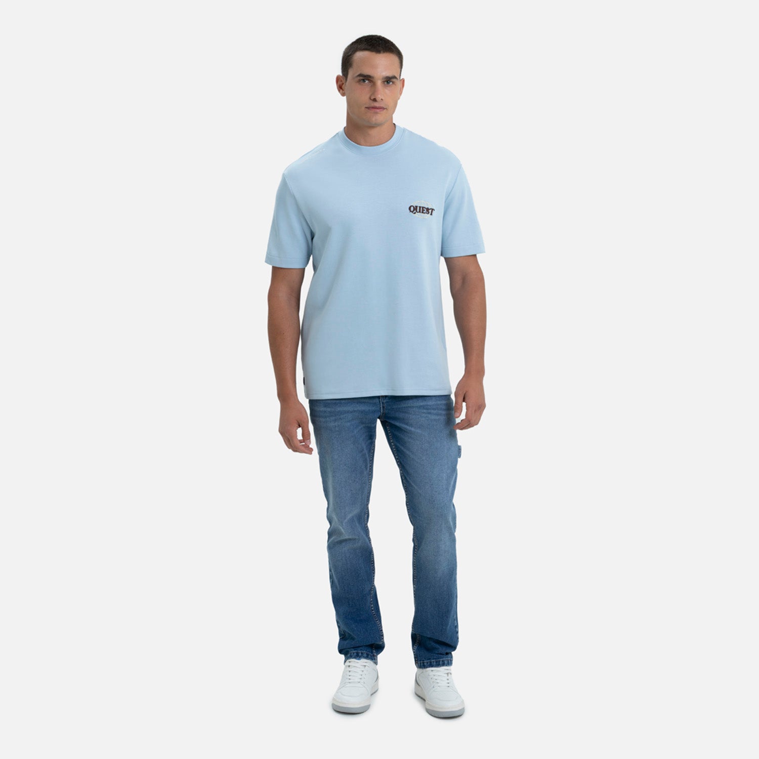 CAMISETA MANGA CORTA COLOR AZUL CHAMBRAY