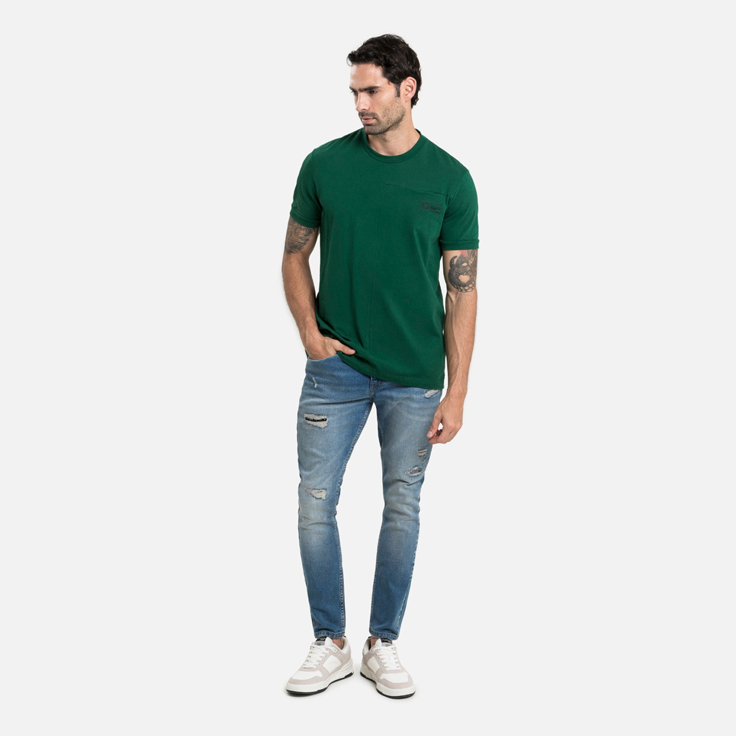 CAMISETA MANGA CORTA COLOR VERDE PRADERA