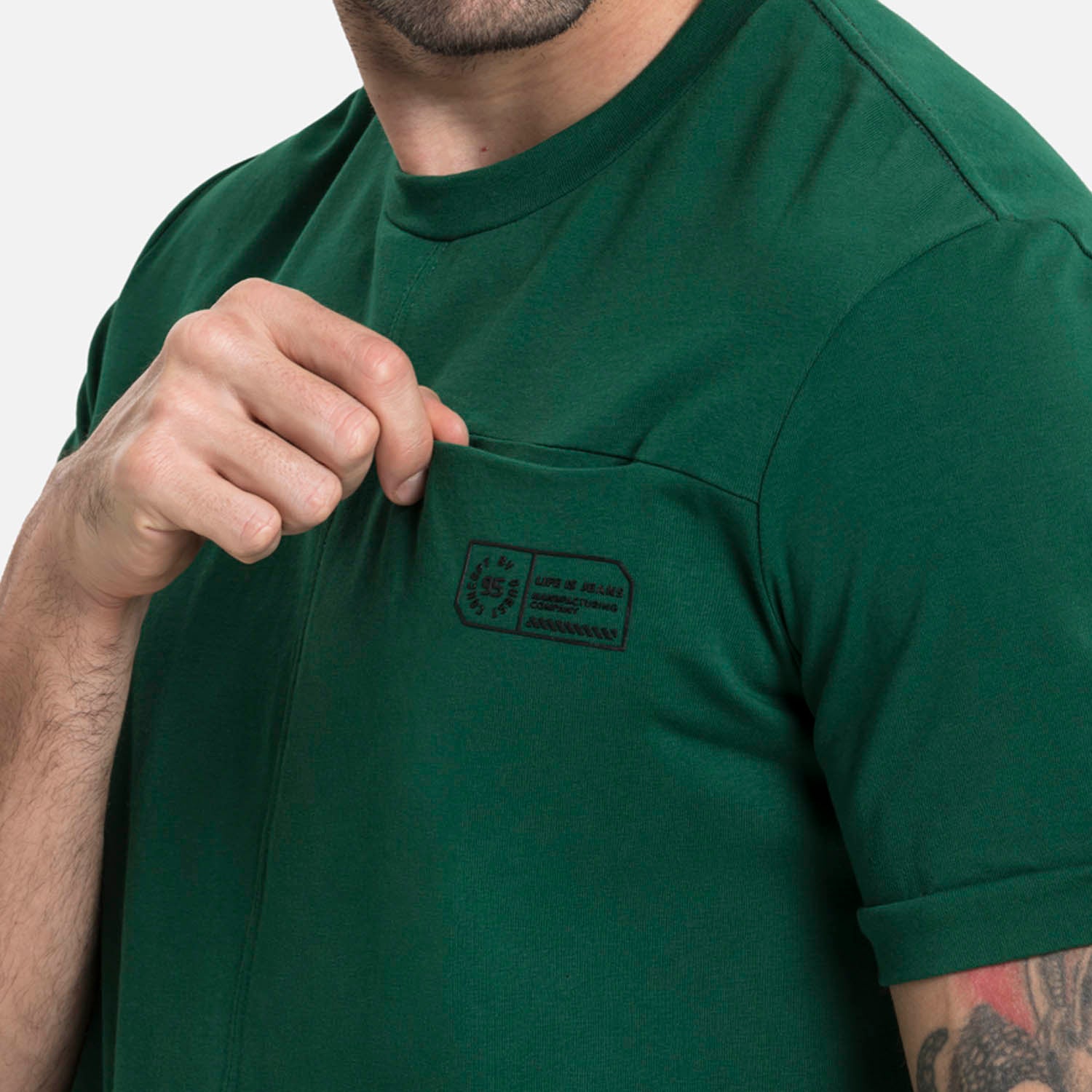 CAMISETA MANGA CORTA COLOR VERDE PRADERA