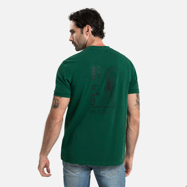 CAMISETA MANGA CORTA COLOR VERDE PRADERA