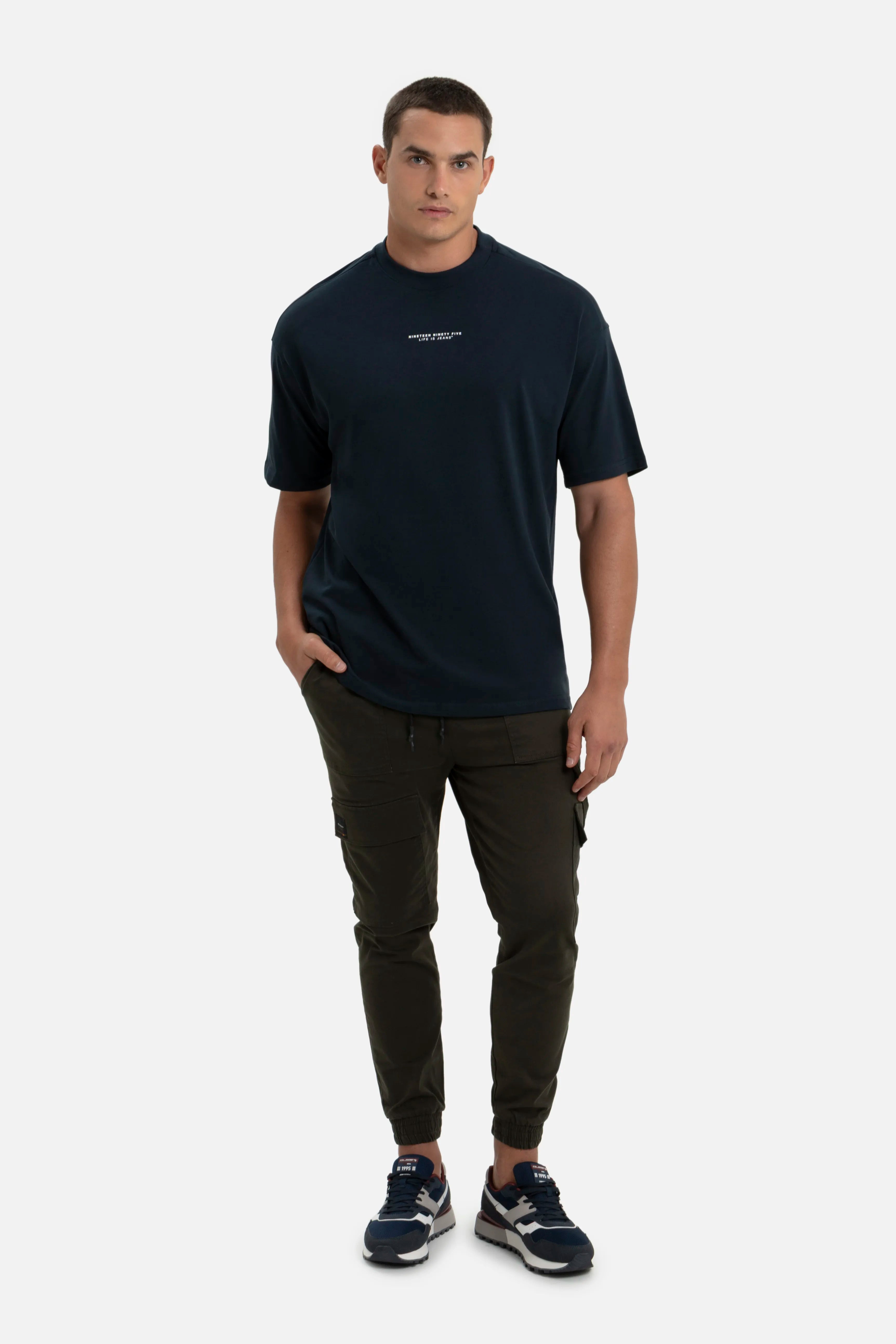 CAMISETA MANGA CORTA COLOR AZUL NOCHE