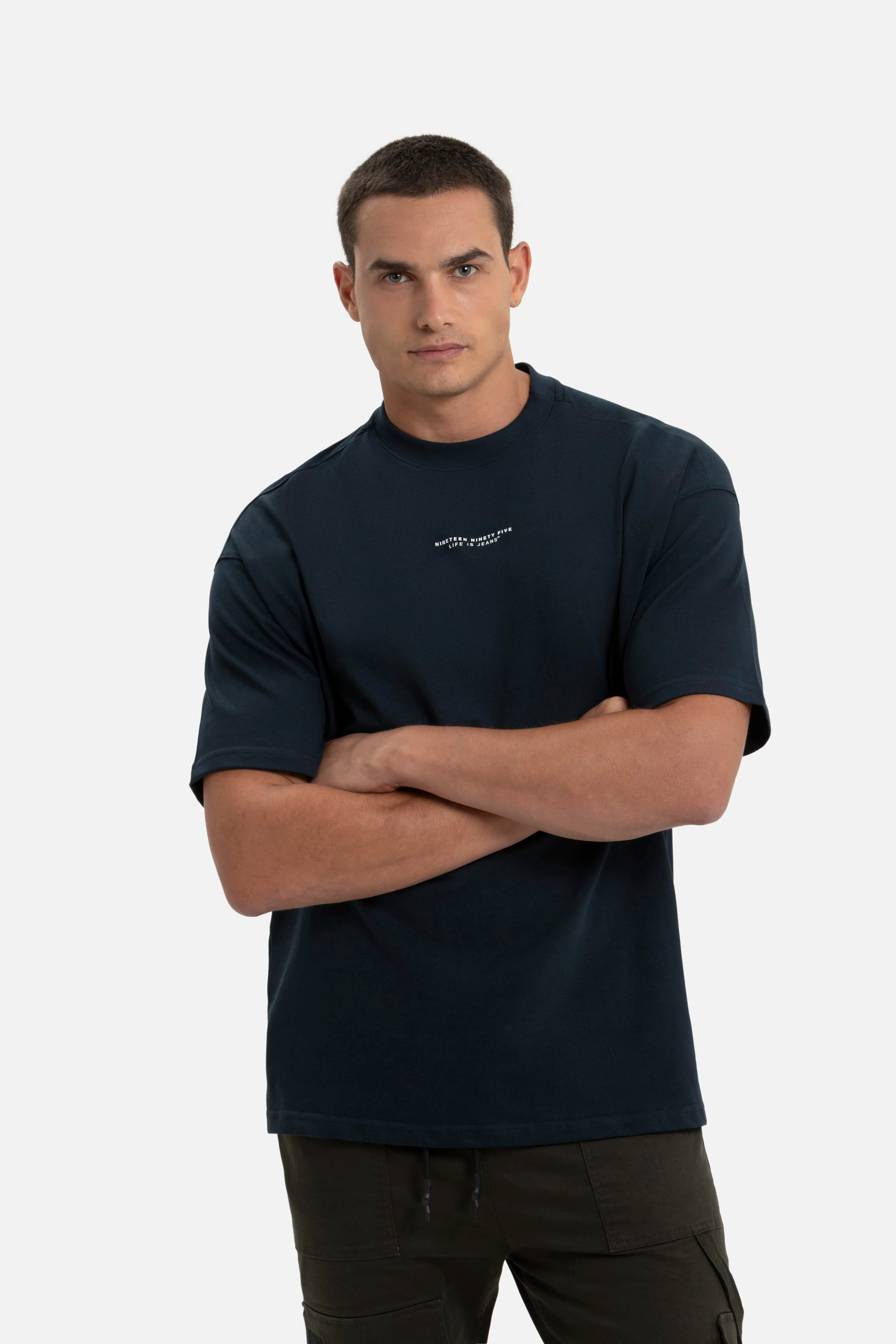 CAMISETA MANGA CORTA COLOR AZUL NOCHE