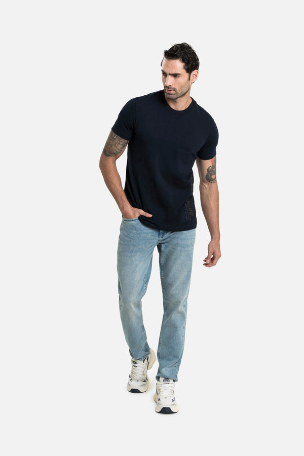 CAMISETA MANGA CORTA COLOR AZUL NOCHE