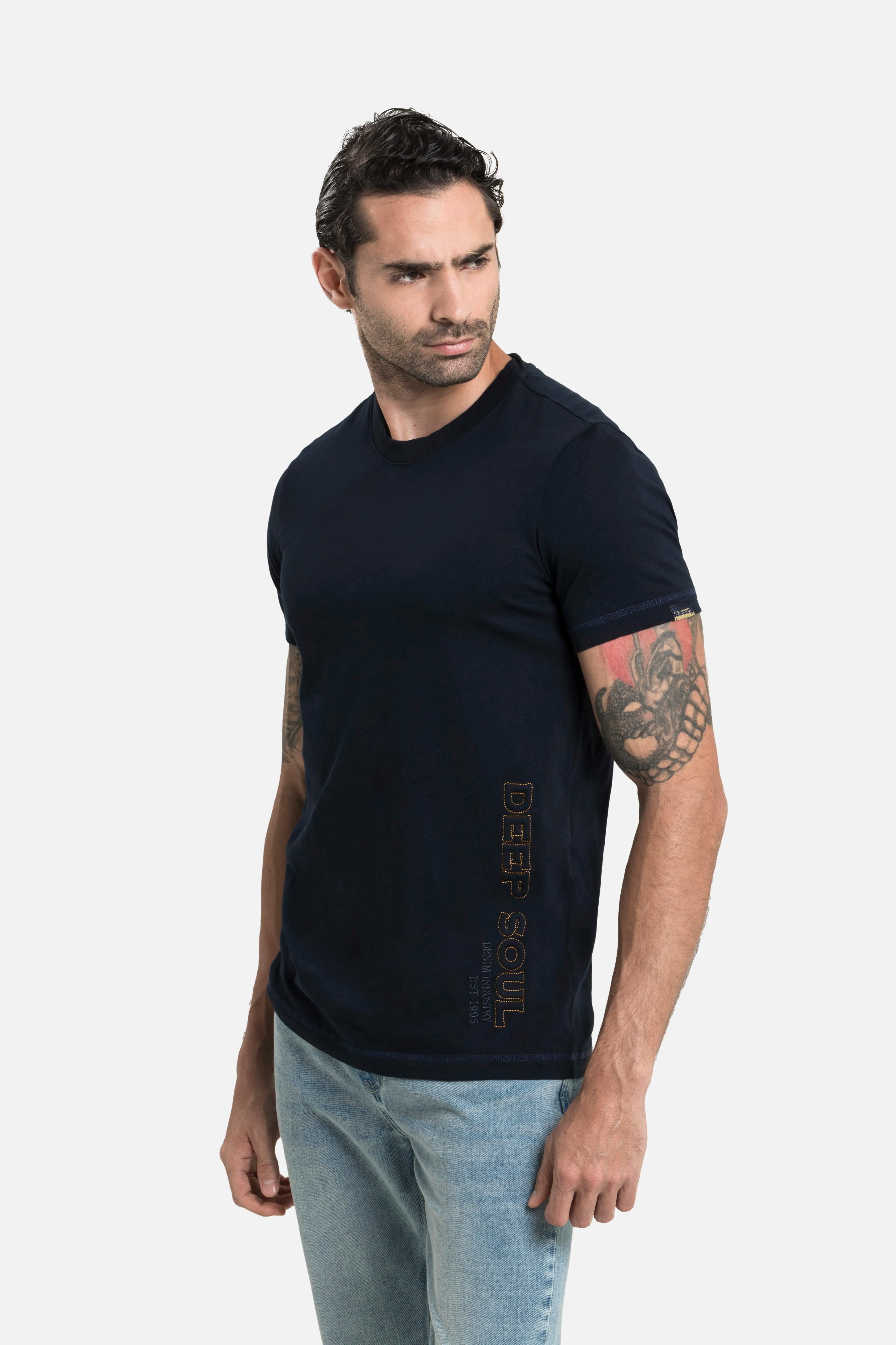 CAMISETA MANGA CORTA COLOR AZUL NOCHE