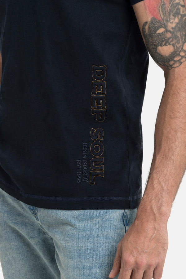 CAMISETA MANGA CORTA COLOR AZUL NOCHE