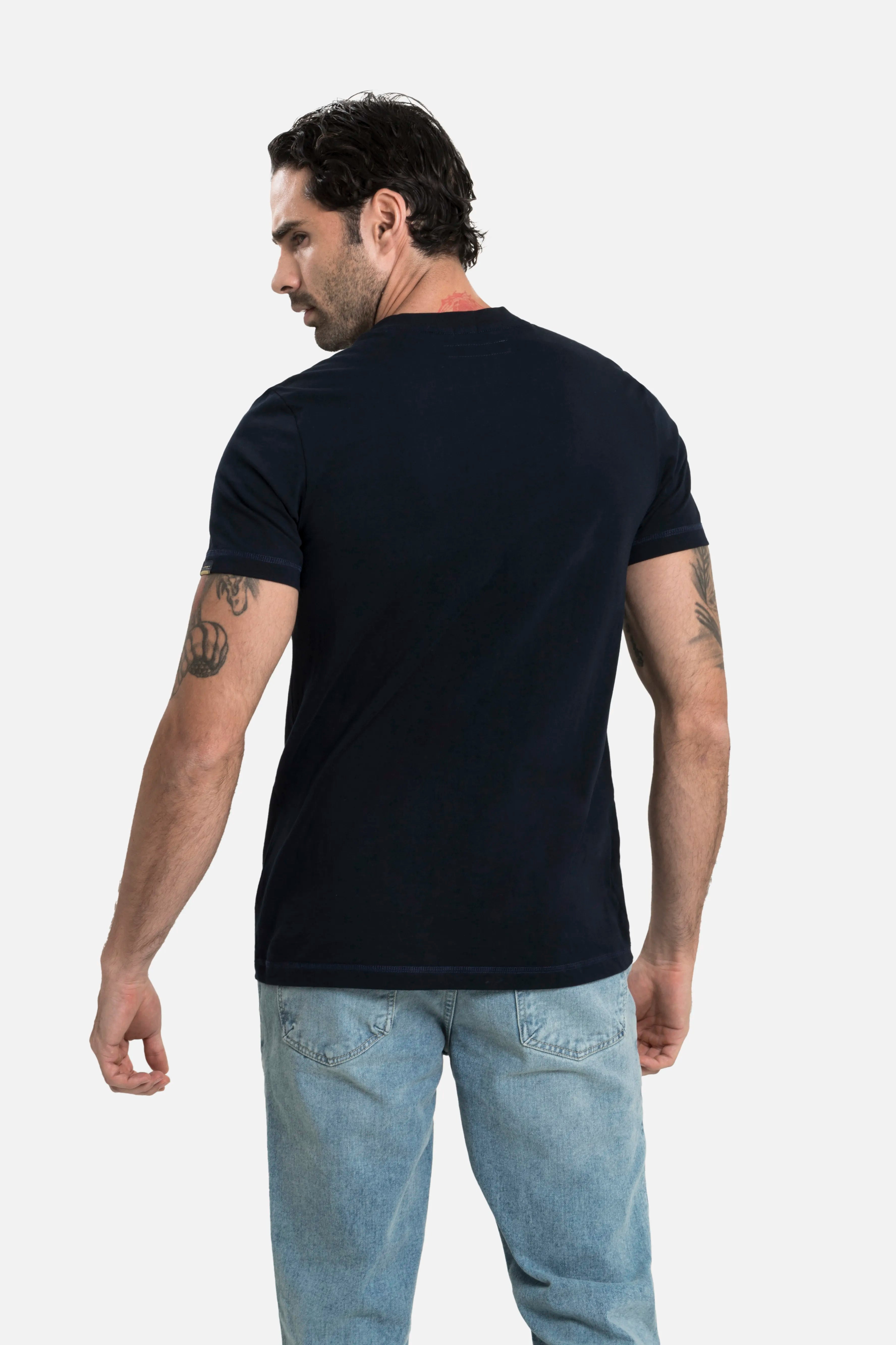 CAMISETA MANGA CORTA COLOR AZUL NOCHE