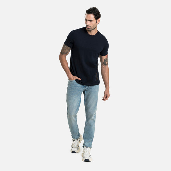 CAMISETA MANGA CORTA COLOR AZUL NOCHE