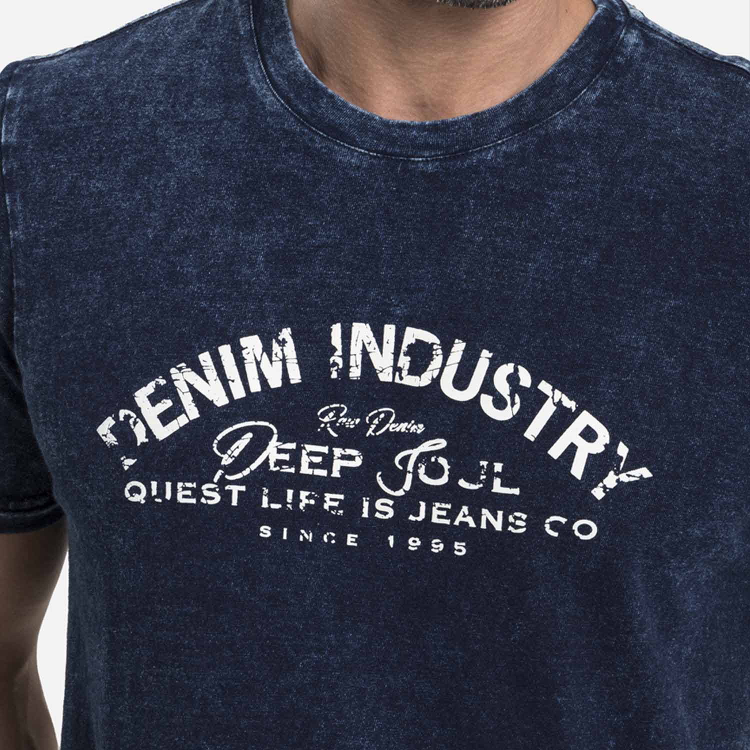 CAMISETA MANGA CORTA COLOR AZUL INDIGO