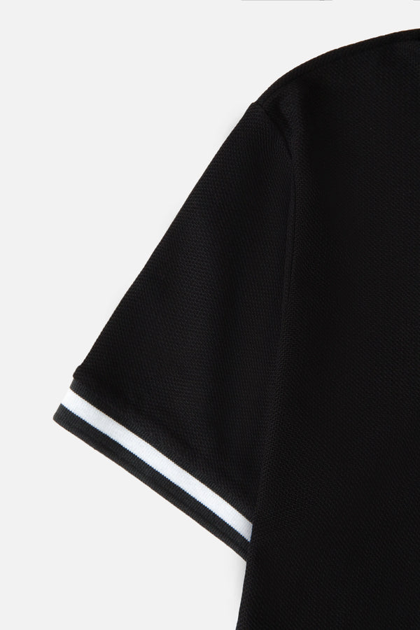 CAMISETA MANGA CORTA COLOR NEGRO