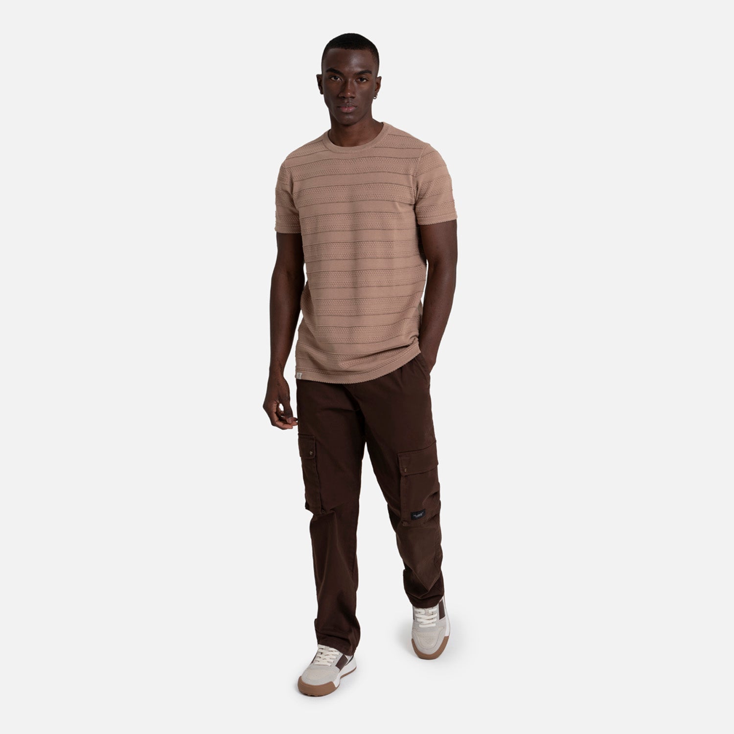 CAMISETA MANGA CORTA COLOR TAUPE