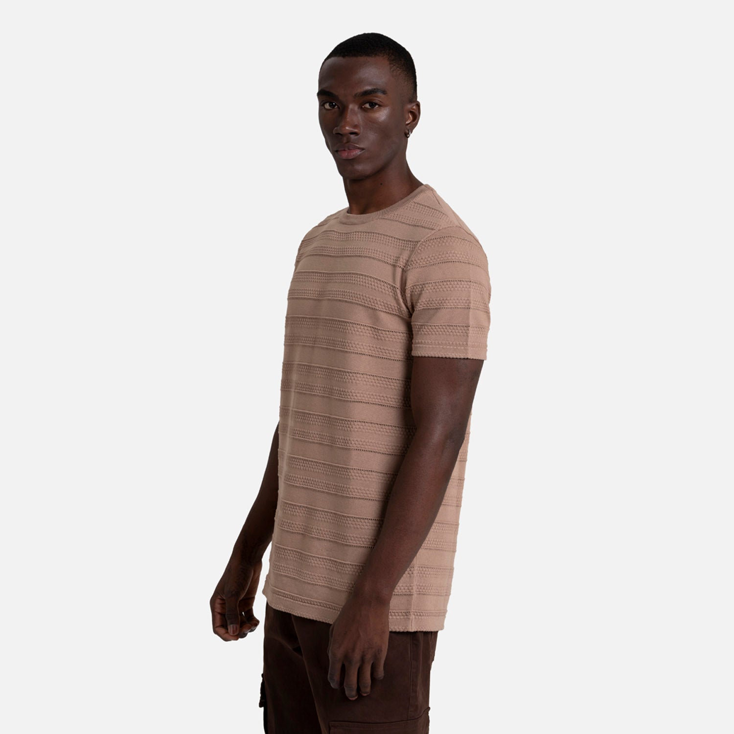 CAMISETA MANGA CORTA COLOR TAUPE