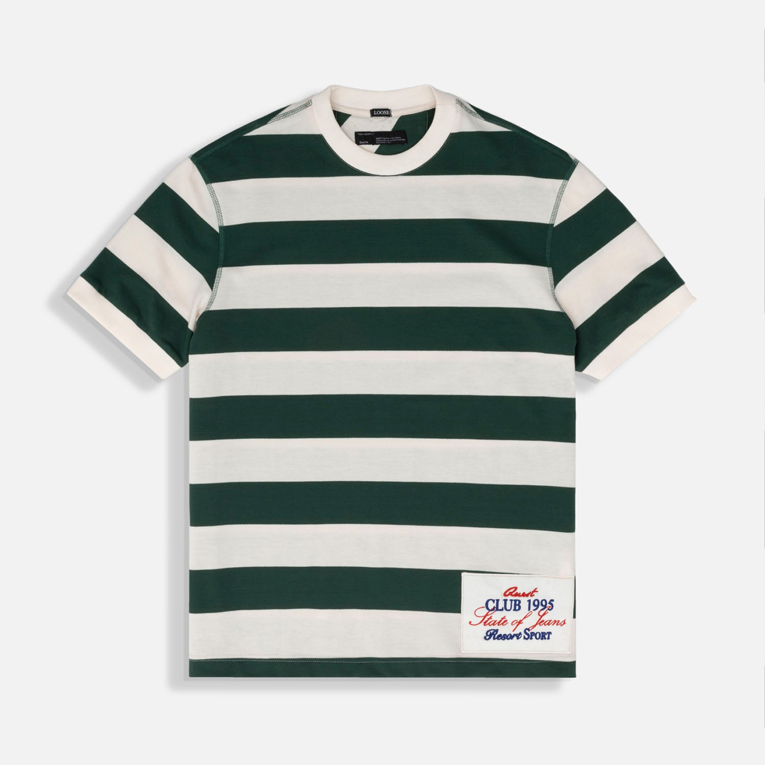 CAMISETA MANGA CORTA COLOR VERDE TENIS-IVORY MARFIL