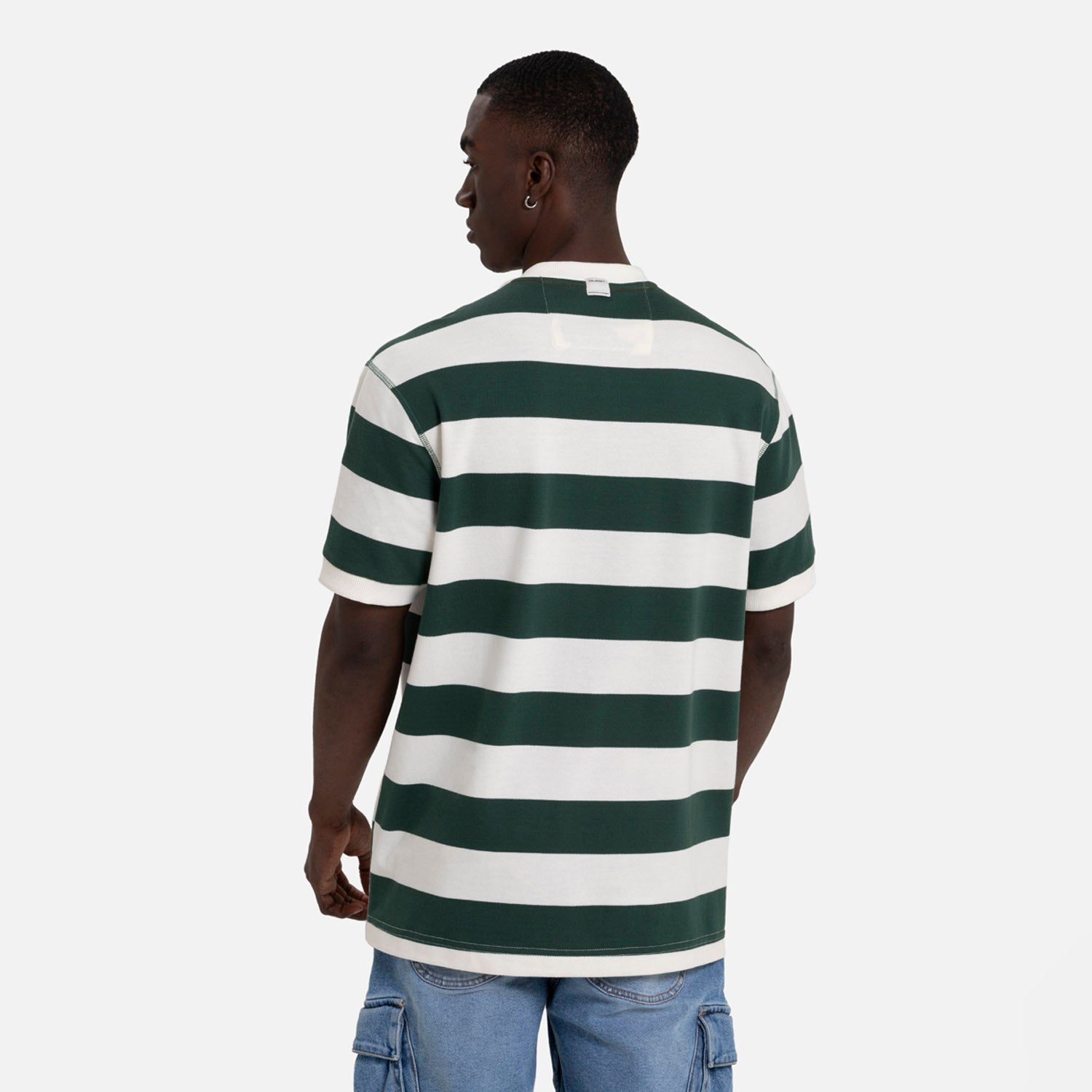 CAMISETA MANGA CORTA COLOR VERDE TENIS-IVORY MARFIL