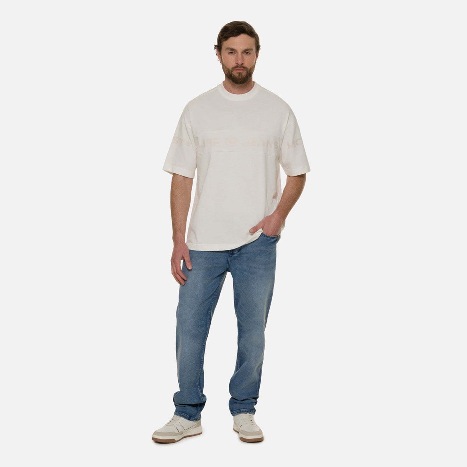 CAMISETA MANGA CORTA COLOR IVORY