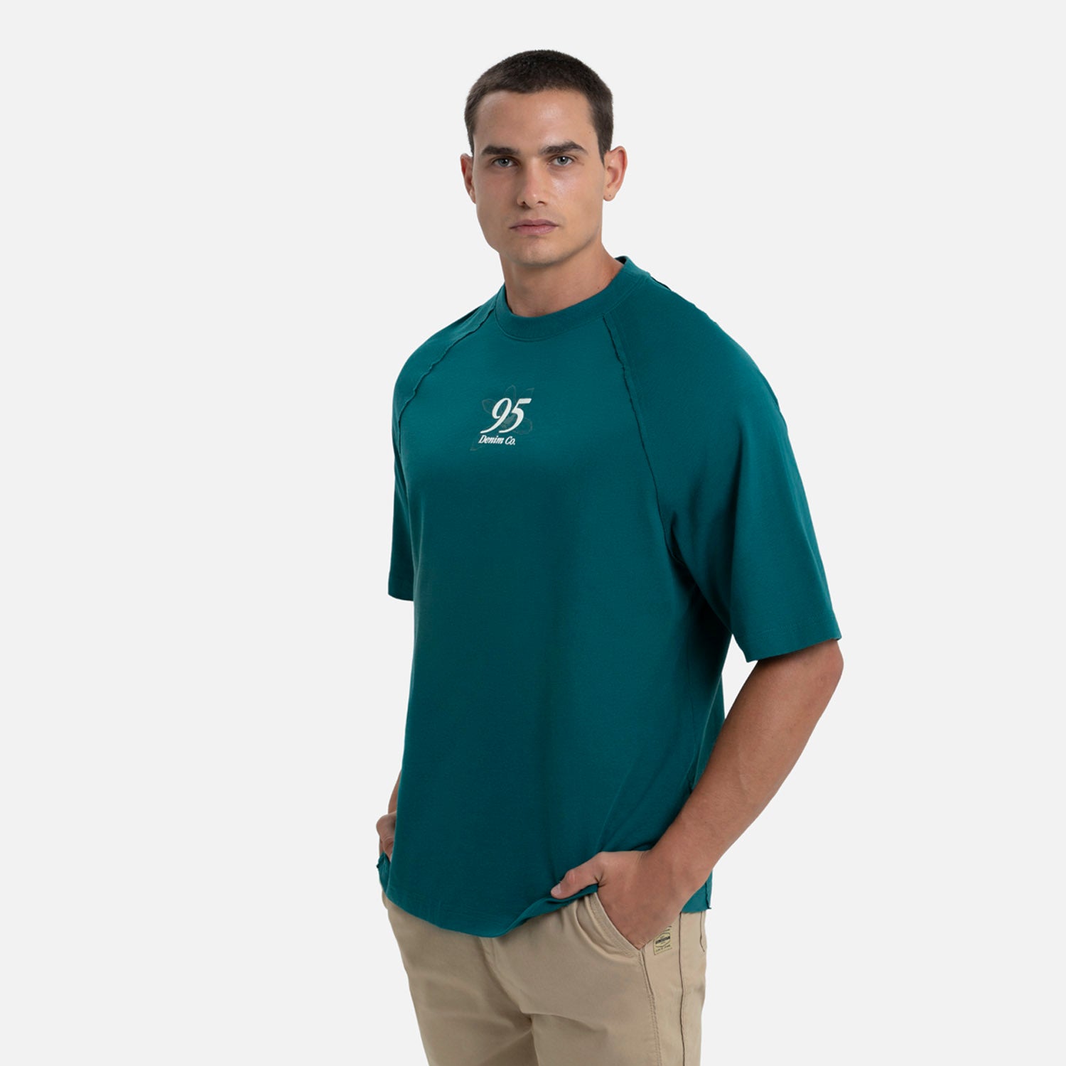 CAMISETA MANGA CORTA COLOR VERDE TORMENTA