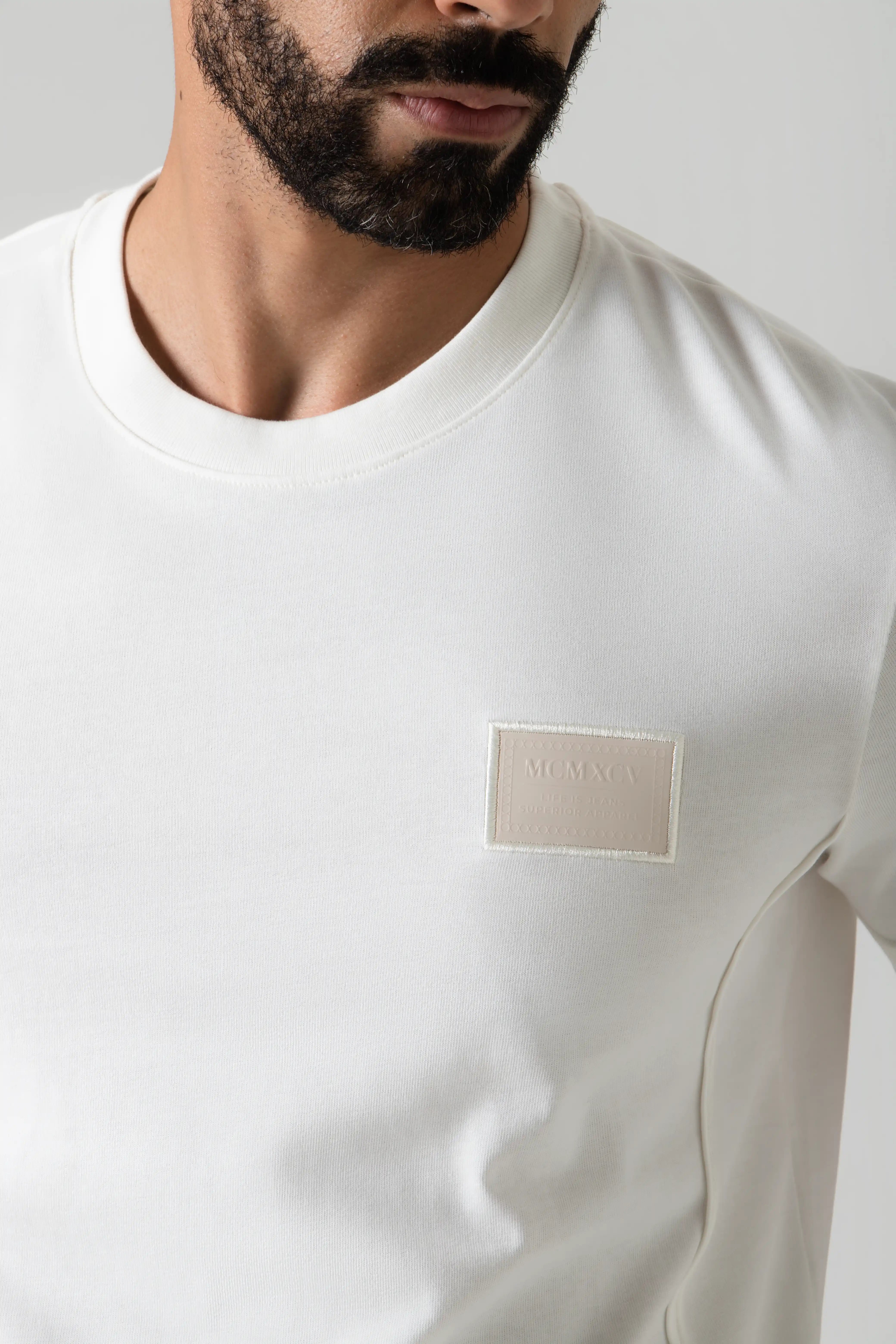 CAMISETA MANGA CORTA COLOR IVORY