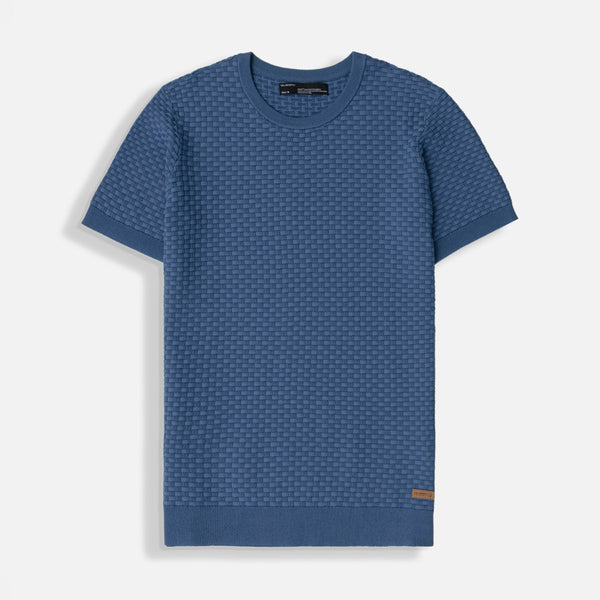 CAMISETA MANGA CORTA COLOR AZUL INDIGO