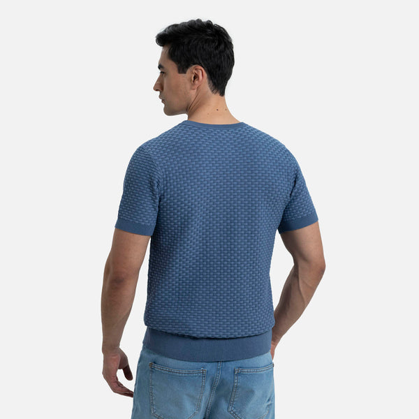 CAMISETA MANGA CORTA COLOR AZUL INDIGO