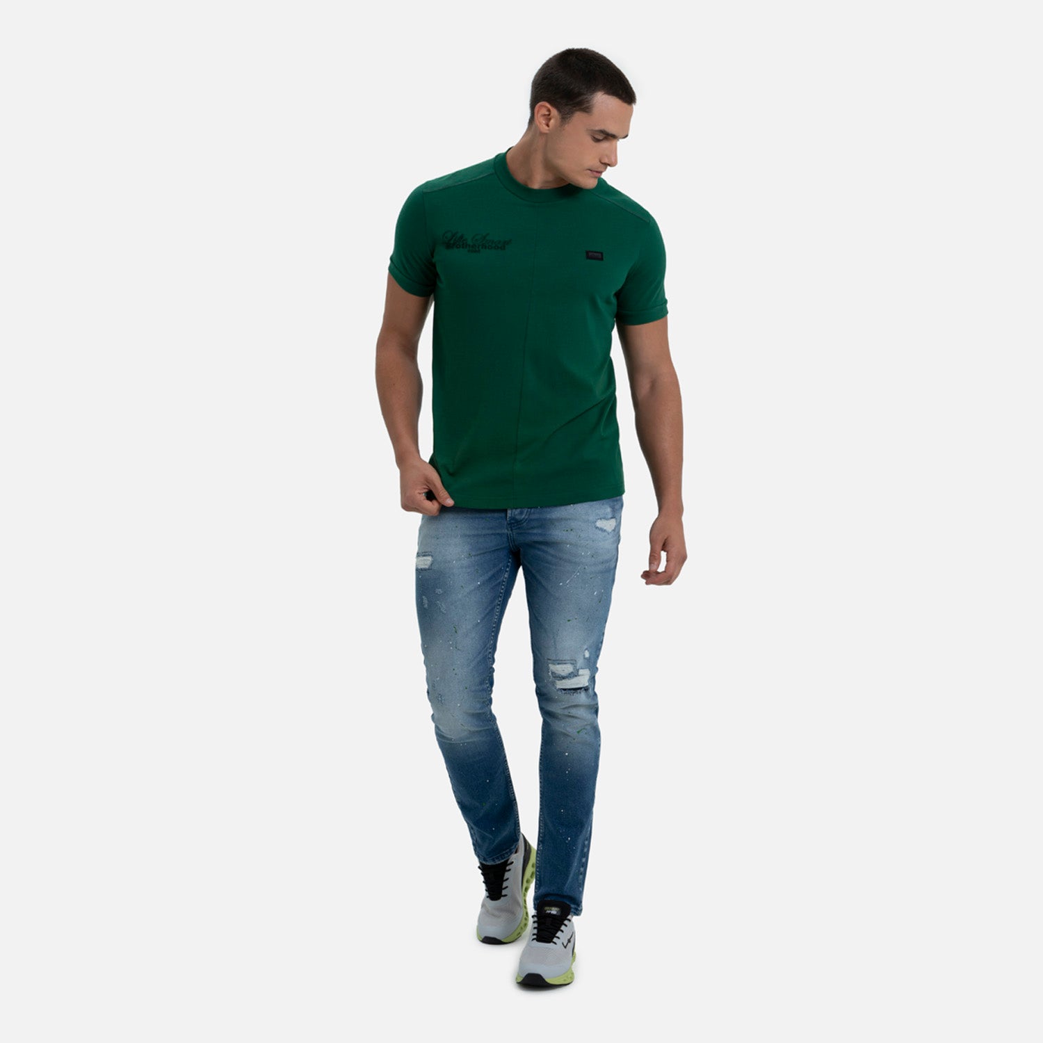 CAMISETA MANGA CORTA COLOR VERDE PRADERA