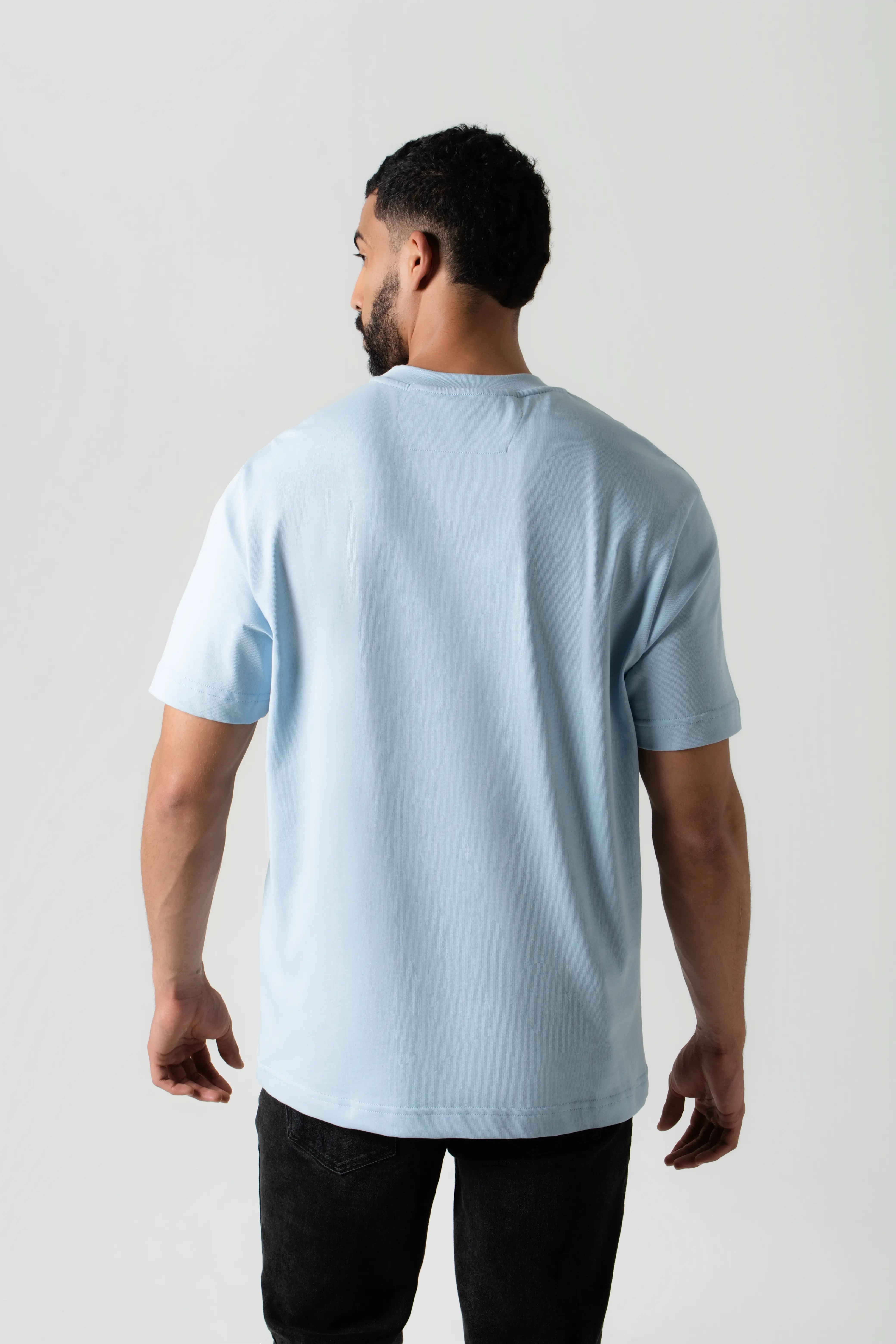 CAMISETA MANGA CORTA COLOR AZUL CHAMBRAY