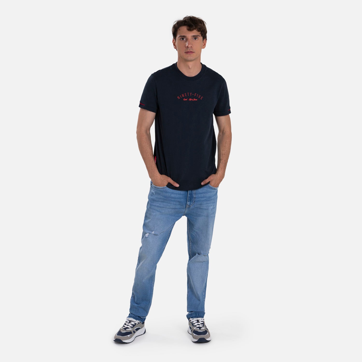 CAMISETA MANGA CORTA COLOR AZUL OSCURO