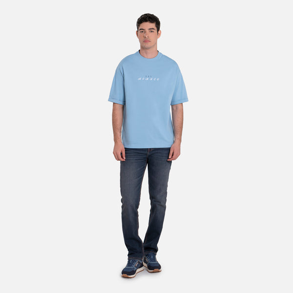 CAMISETA MANGA CORTA COLOR AZUL GLACIAR