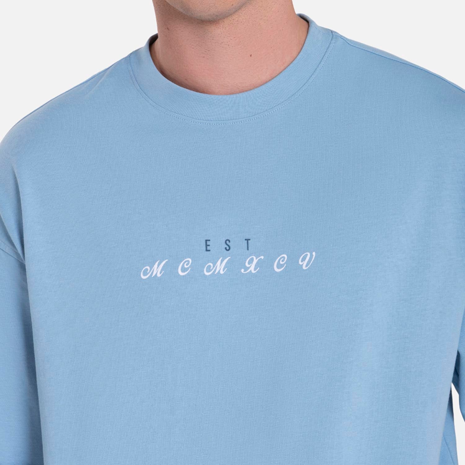 CAMISETA MANGA CORTA COLOR AZUL GLACIAR