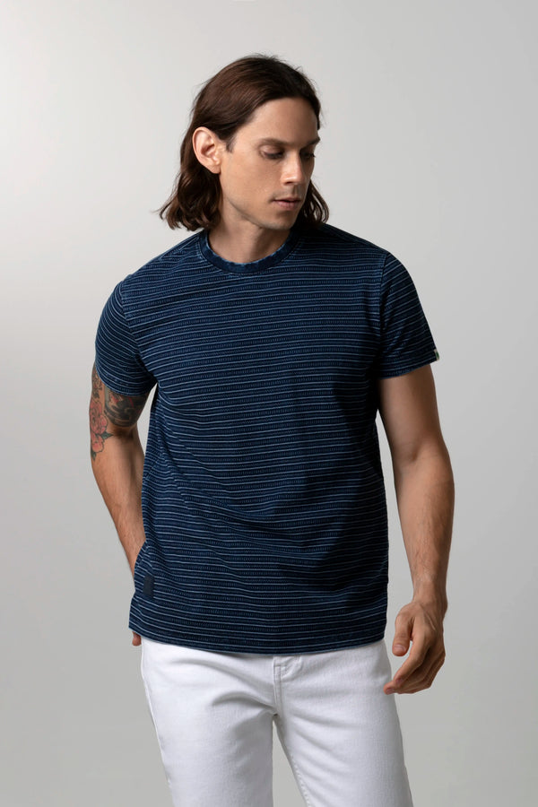 CAMISETA MANGA CORTA COLOR AZUL INDIGO