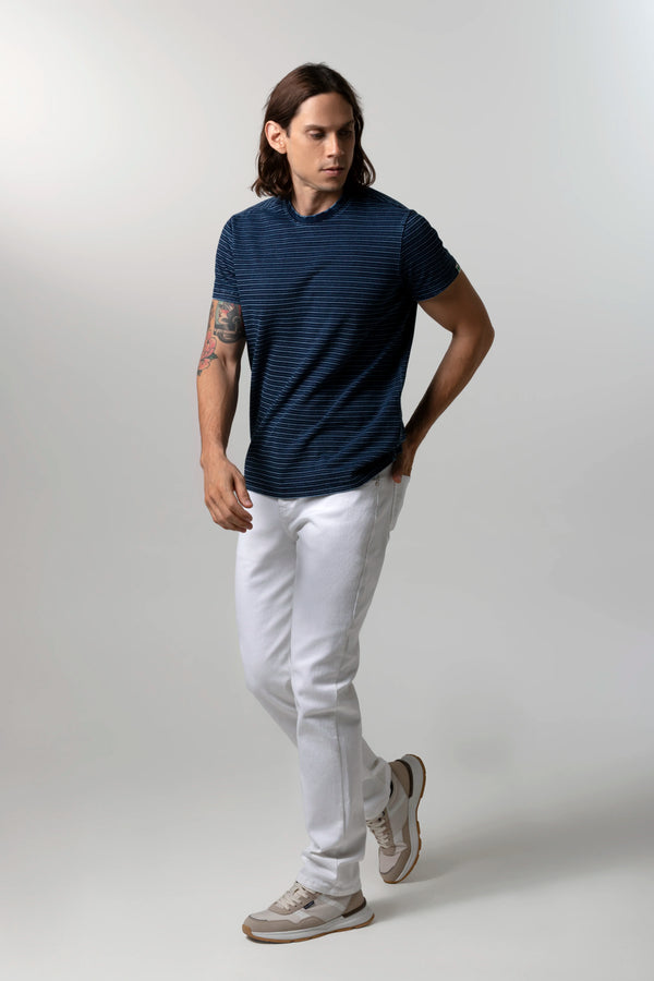 CAMISETA MANGA CORTA COLOR AZUL INDIGO