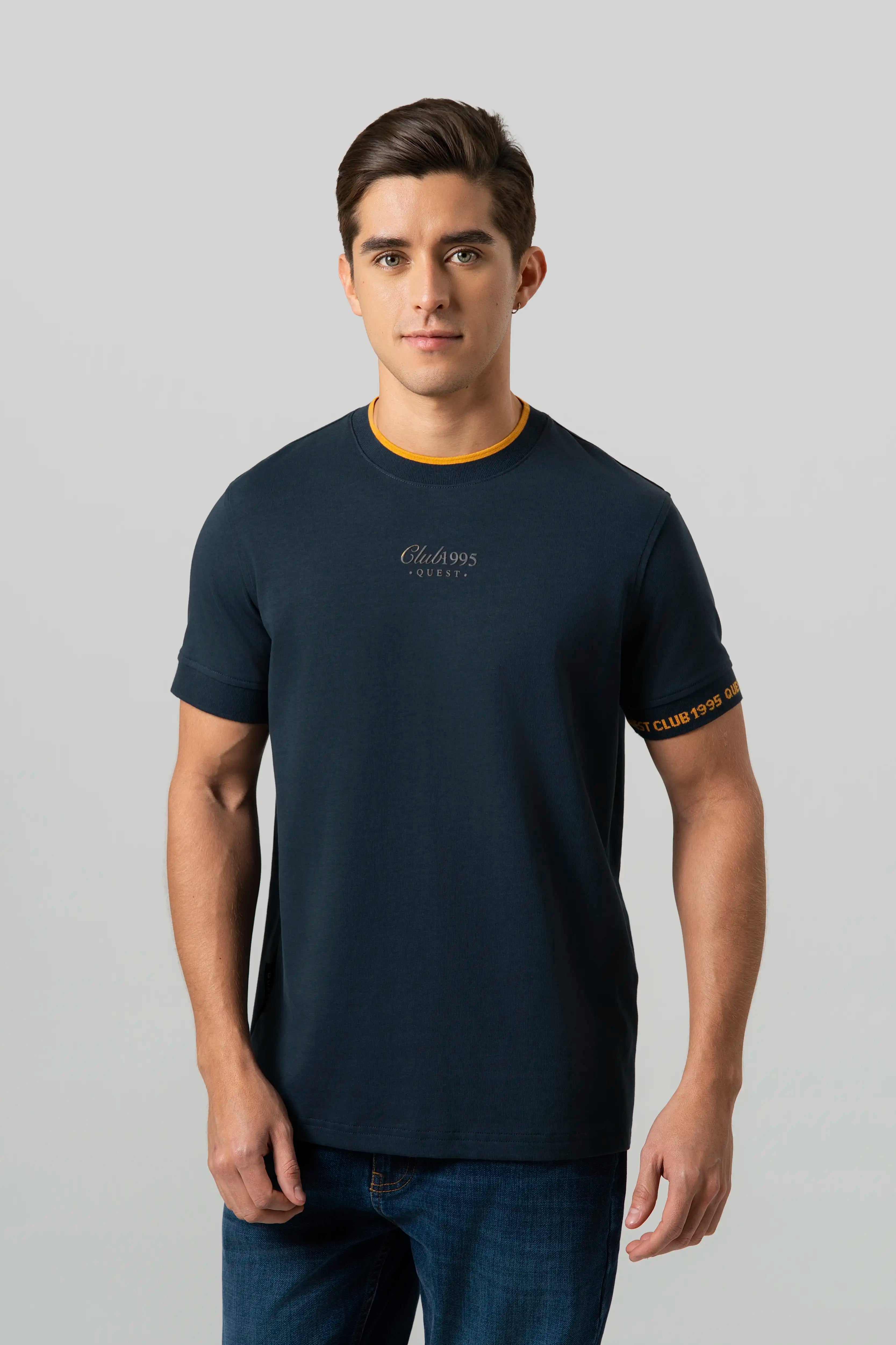 CAMISETA MANGA CORTA COLOR AZUL NOCHE