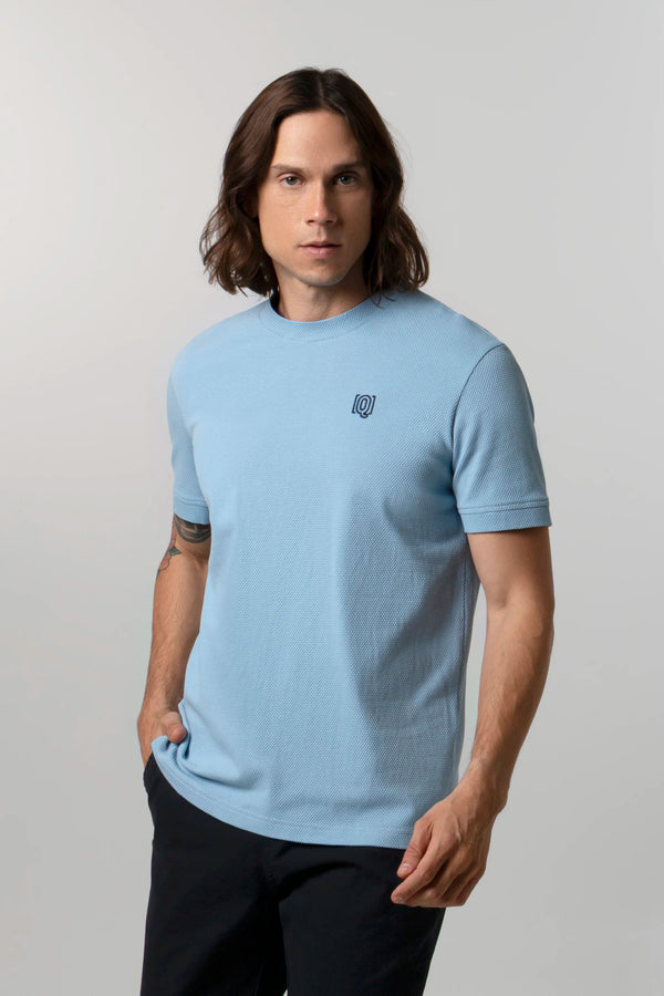 CAMISETA MANGA CORTA COLOR AZUL GLACIAR