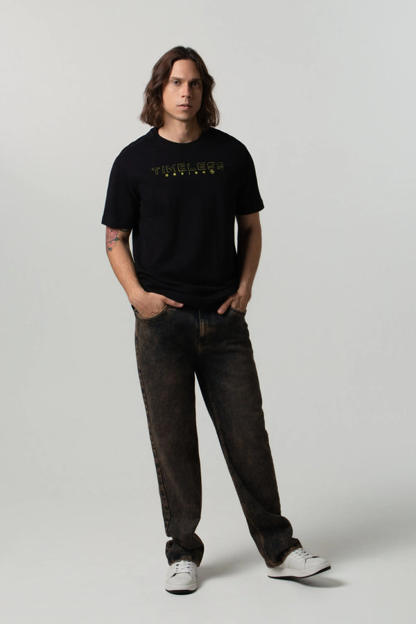 CAMISETA MANGA CORTA COLOR NEGRO